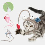 Cat Toy Hands-Free Feather Teaser Adjustable Fit