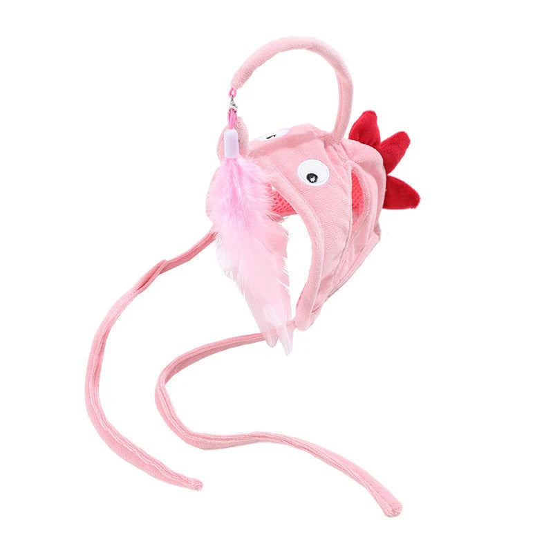 Cat Toy Hands-Free Feather Teaser Adjustable Fit