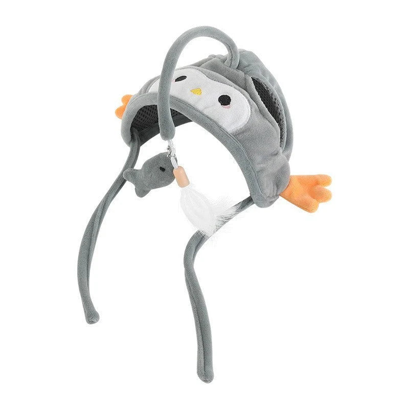 Cat Toy Hands-Free Feather Teaser Adjustable Fit