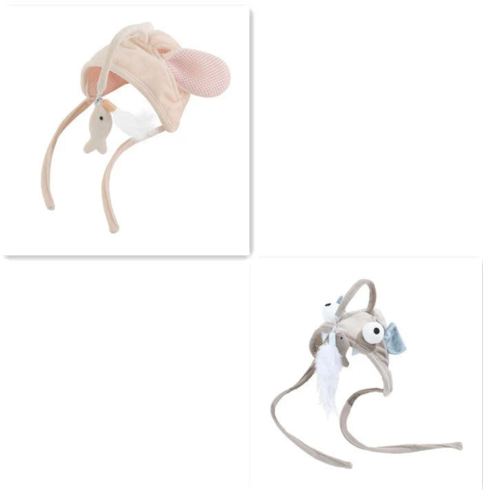 Cat Toy Hands-Free Feather Teaser Adjustable Fit