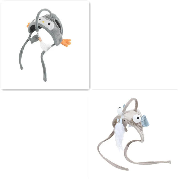 Cat Toy Hands-Free Feather Teaser Adjustable Fit