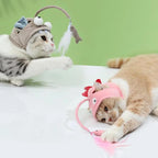 Cat Toy Hands-Free Feather Teaser Adjustable Fit
