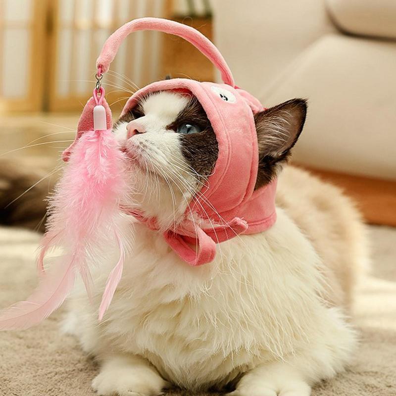 Cat Toy Hands-Free Feather Teaser Adjustable Fit