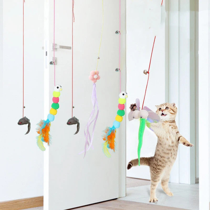 Cat Toy Hanging Elastic Plush 6 Ft