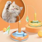 Cat Toy Rotating Feather 2-in-1 Battery-Operated