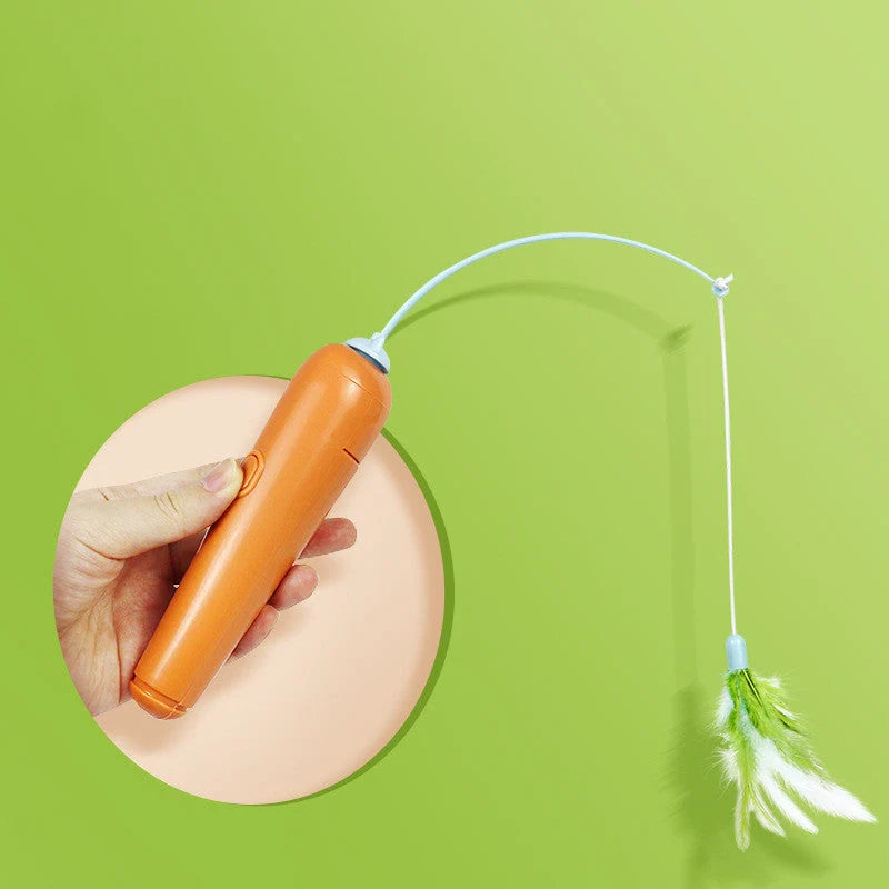 Cat Toy Rotating Feather 2-in-1 Battery-Operated