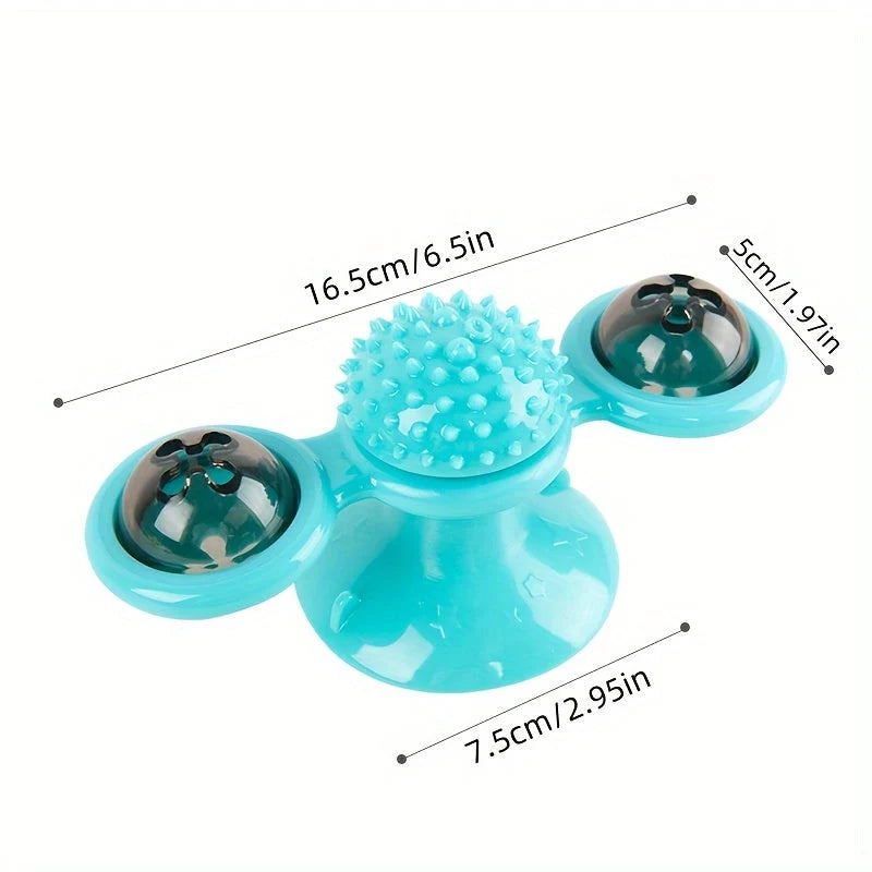 Cat Toy Rotating Windmill Motion-Activated LED Dental Care