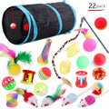 Cat Toy Set 22-Piece Foldable Tunnel & Feather Wands