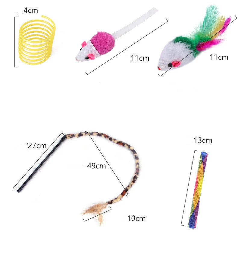 Cat Toy Set 22-Piece Foldable Tunnel & Feather Wands