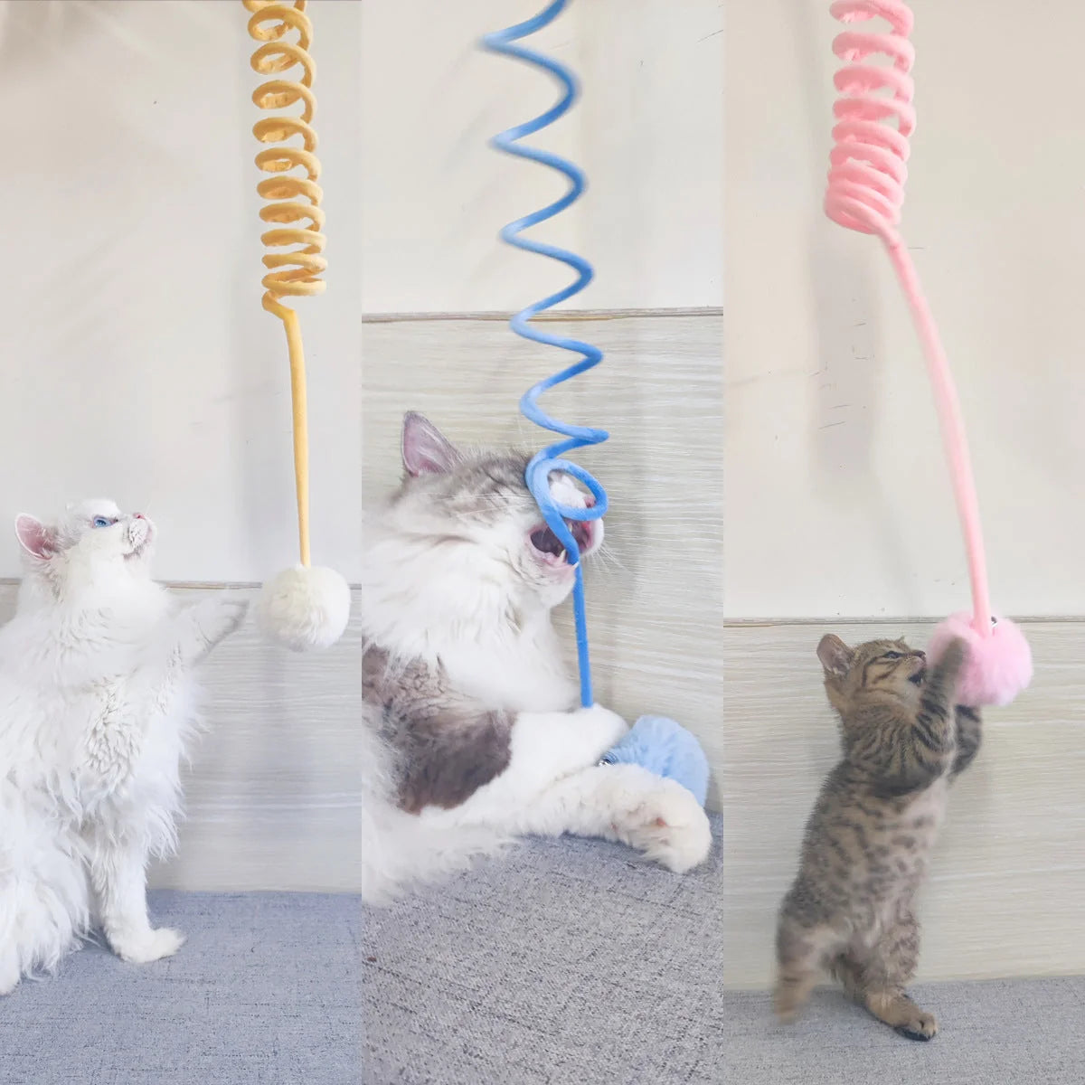 Cat Toy Spring Action & Soft Plush