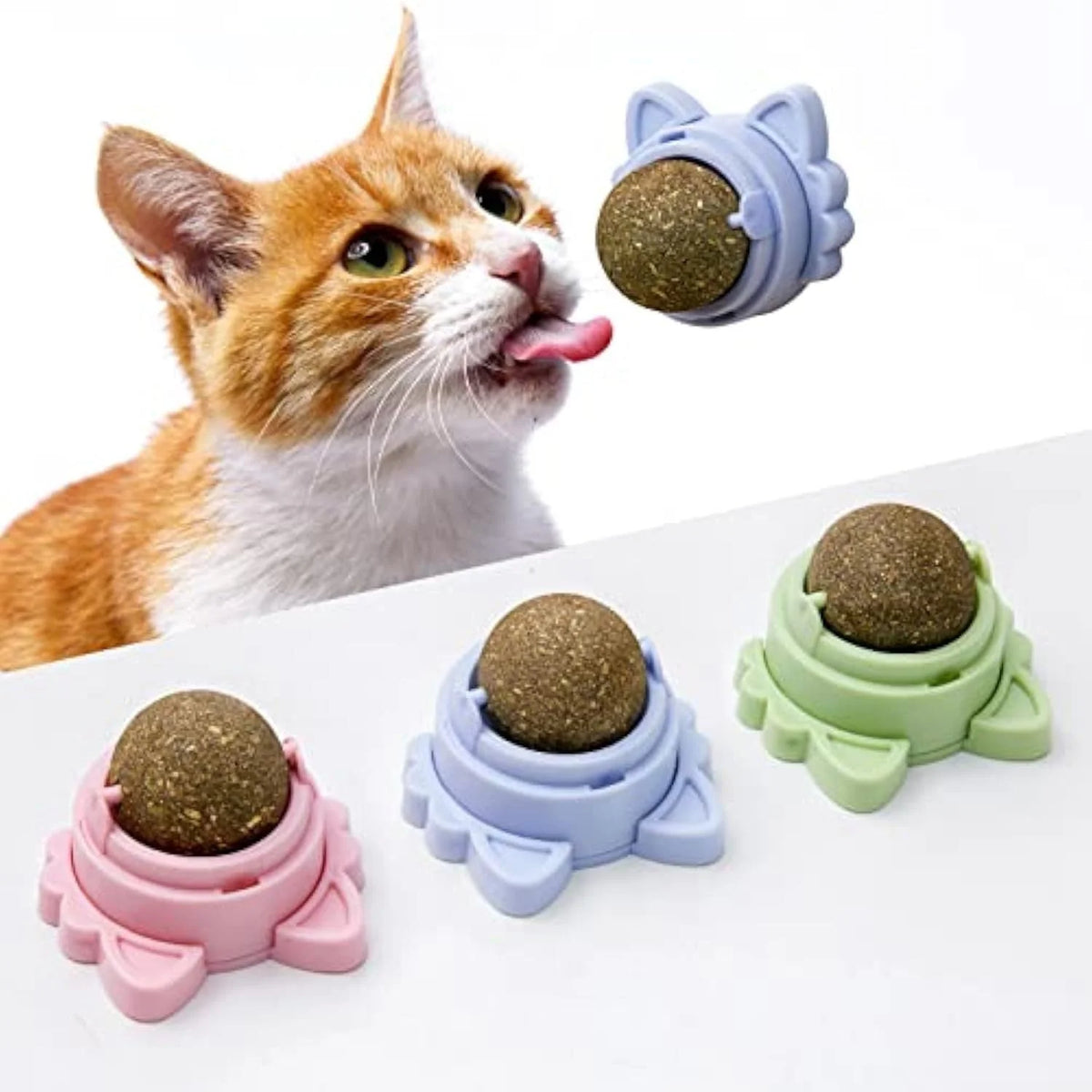 Cat Toy Stick-On Rotating Catnip & Dental Chew