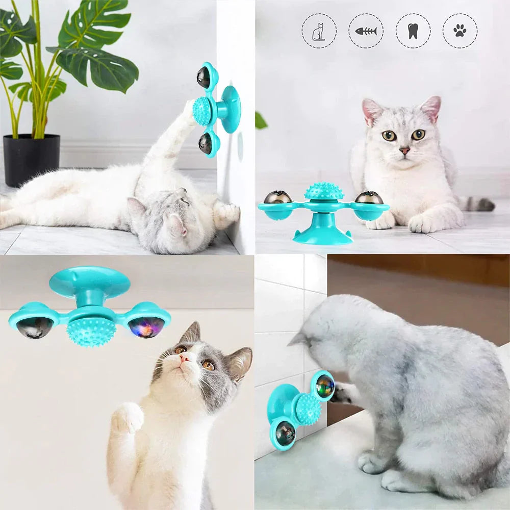 Cat Toy Suction Cup Catnip & Glow Ball