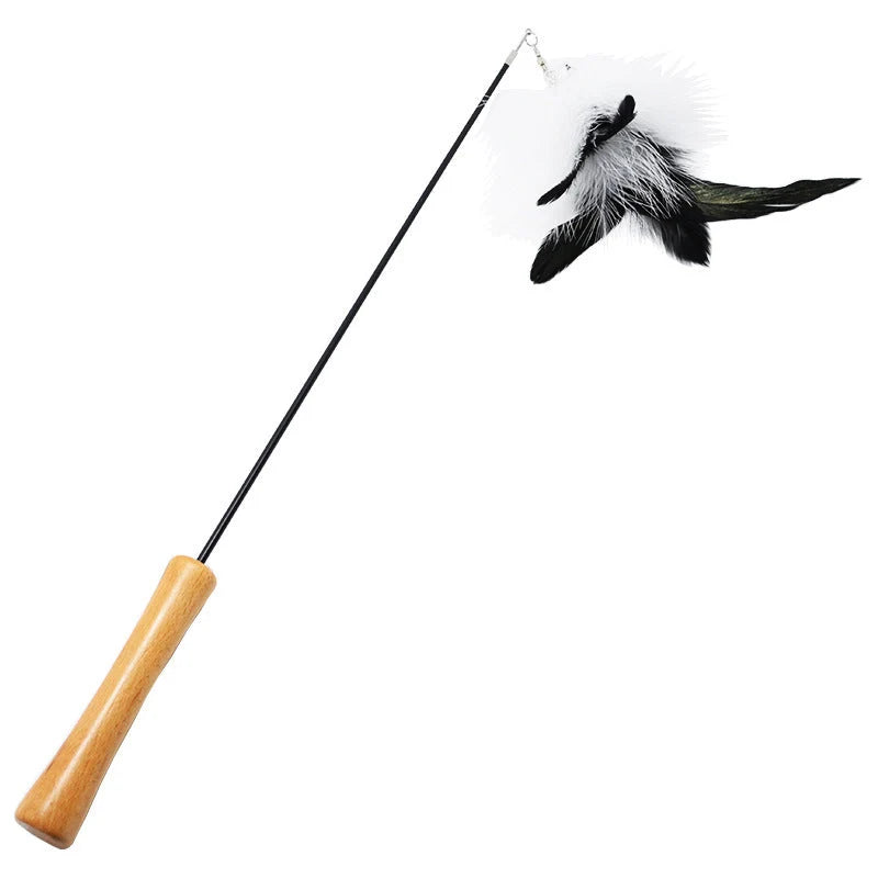 Cat Toy Telescopic Wand 80cm Reach Interchangeable Heads