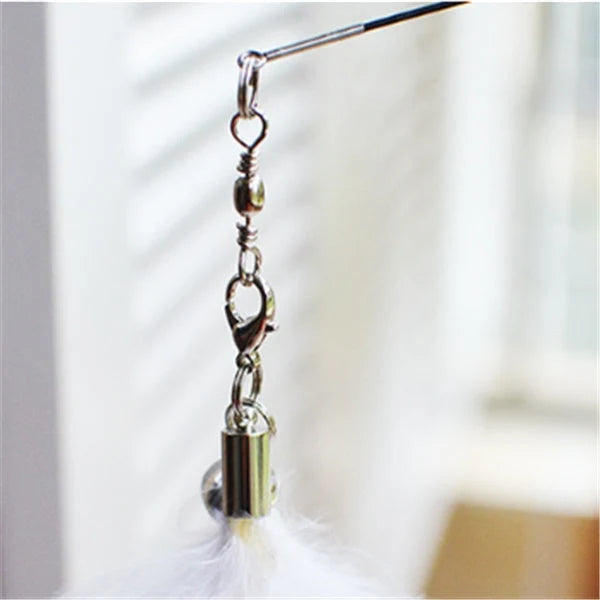 Cat Toy Telescopic Wand 80cm Reach Interchangeable Heads