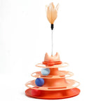 Cat Toy Tower Multi-Level Turntable & Spring Wand