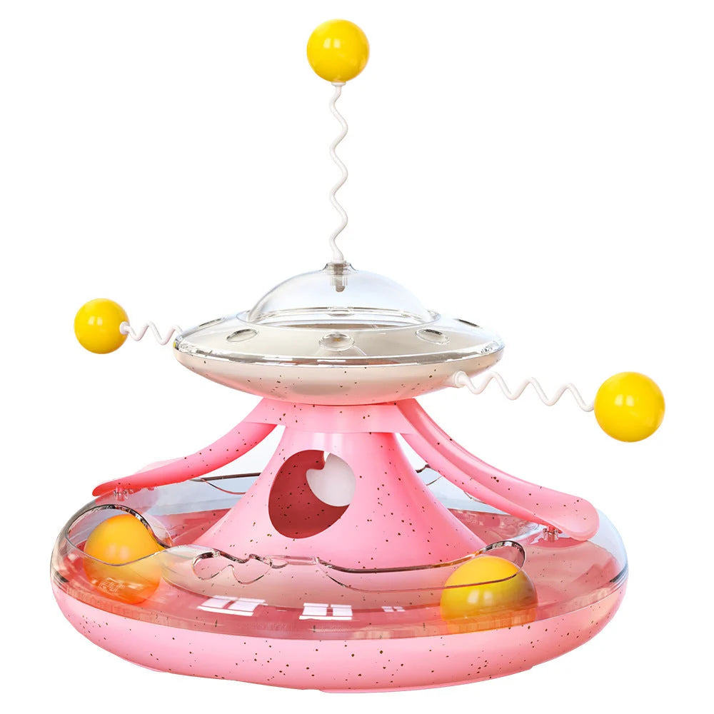 Cat Toy Treat-Dispensing Turntable Anti-Skid Base