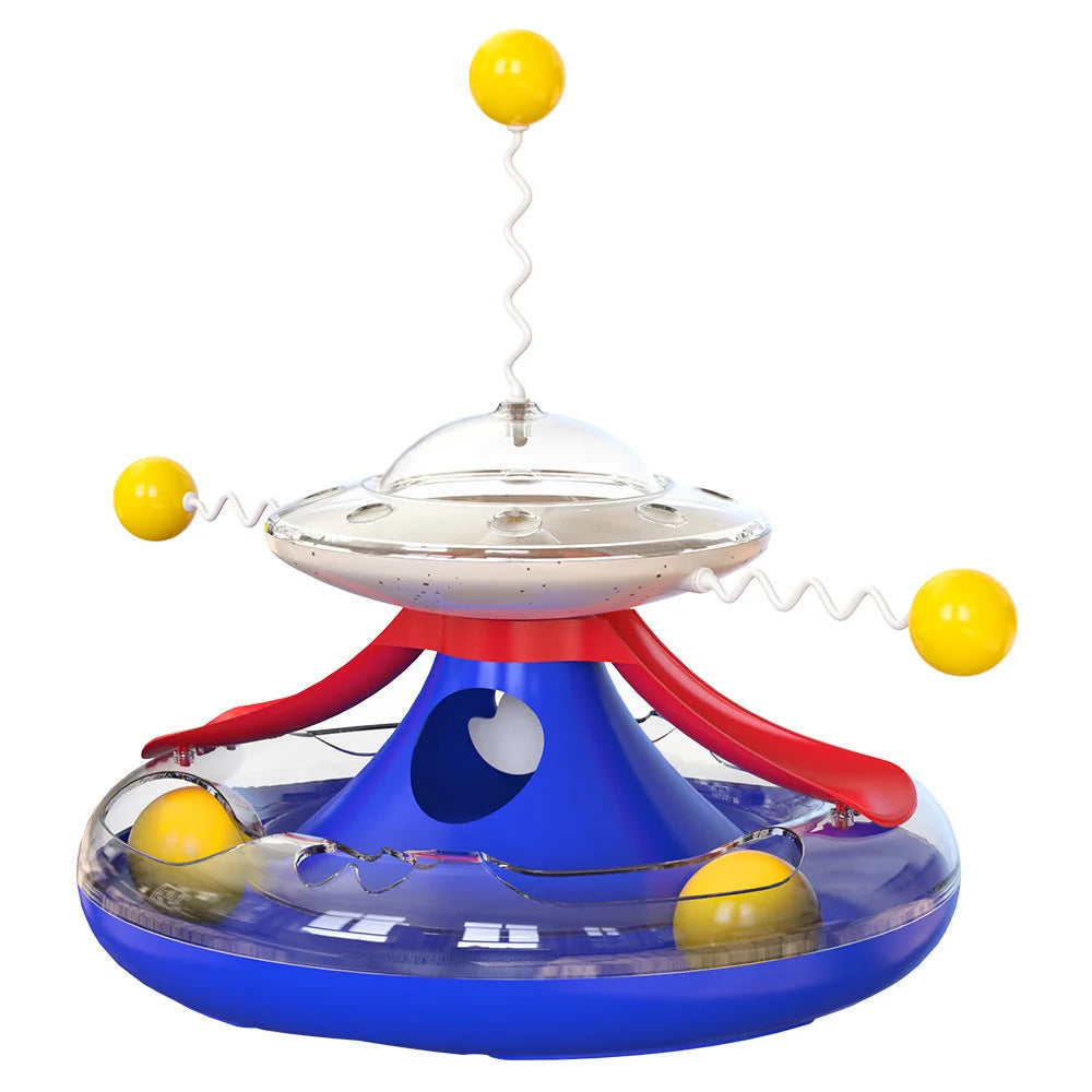 Cat Toy Treat-Dispensing Turntable Anti-Skid Base