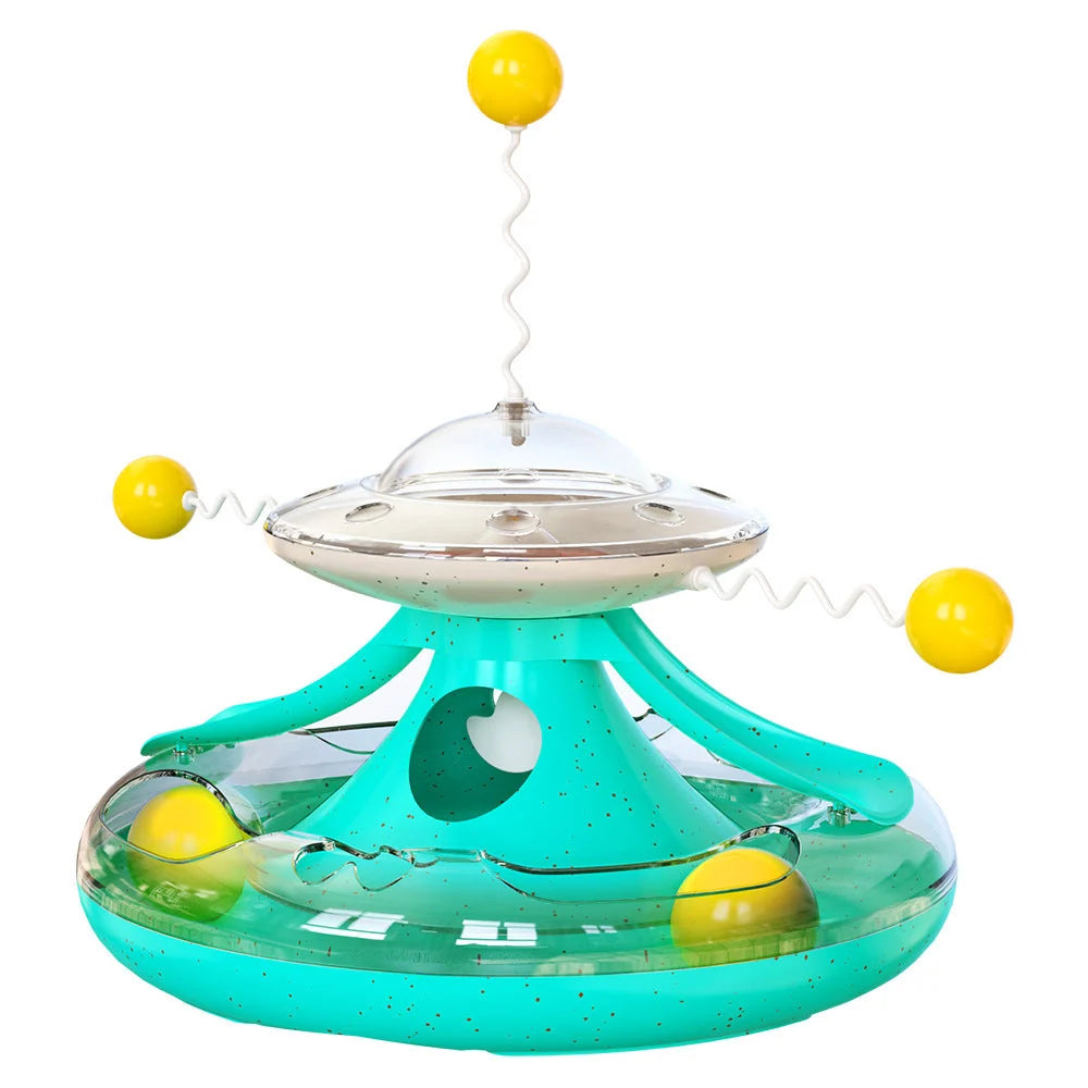 Cat Toy Treat-Dispensing Turntable Anti-Skid Base
