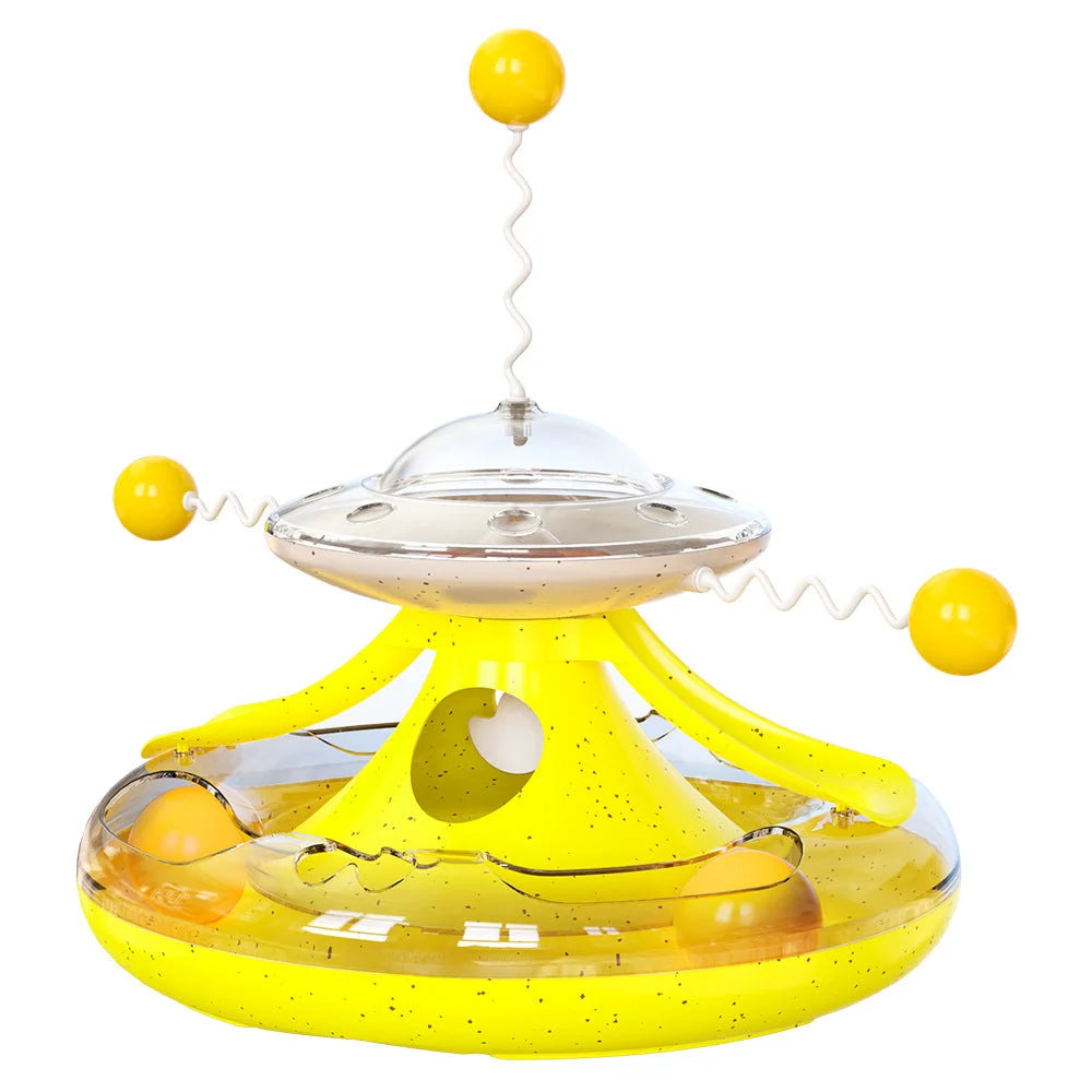 Cat Toy Treat-Dispensing Turntable Anti-Skid Base