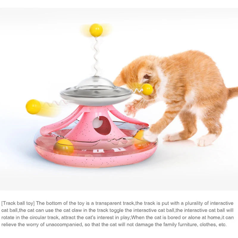 Cat Toy Treat-Dispensing Turntable Anti-Skid Base