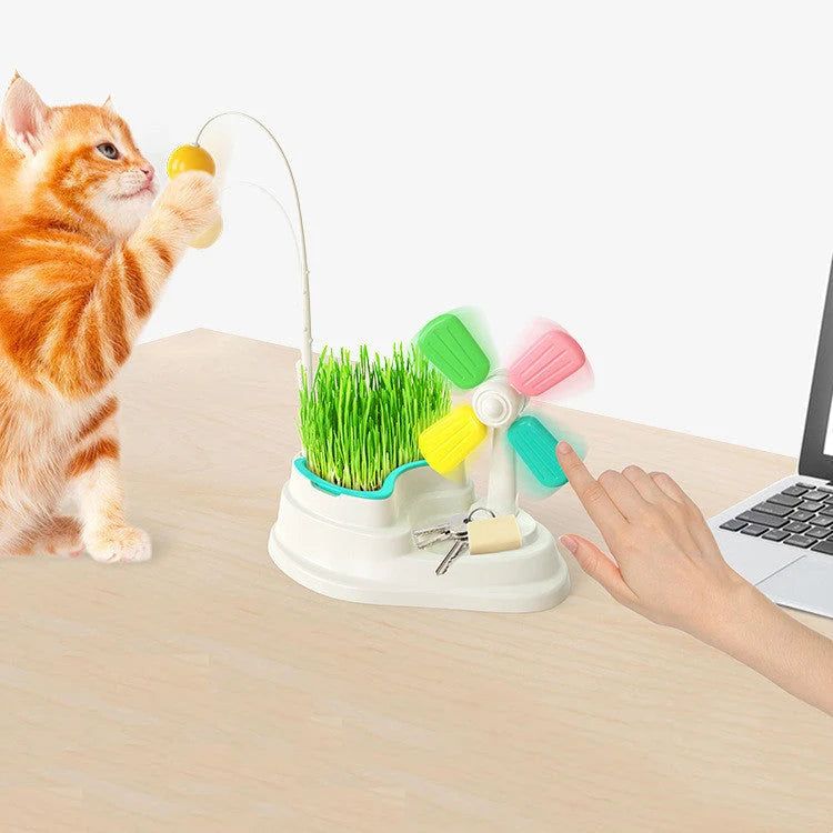 Cat Toy Windmill Design & Bendable Pulling Stick