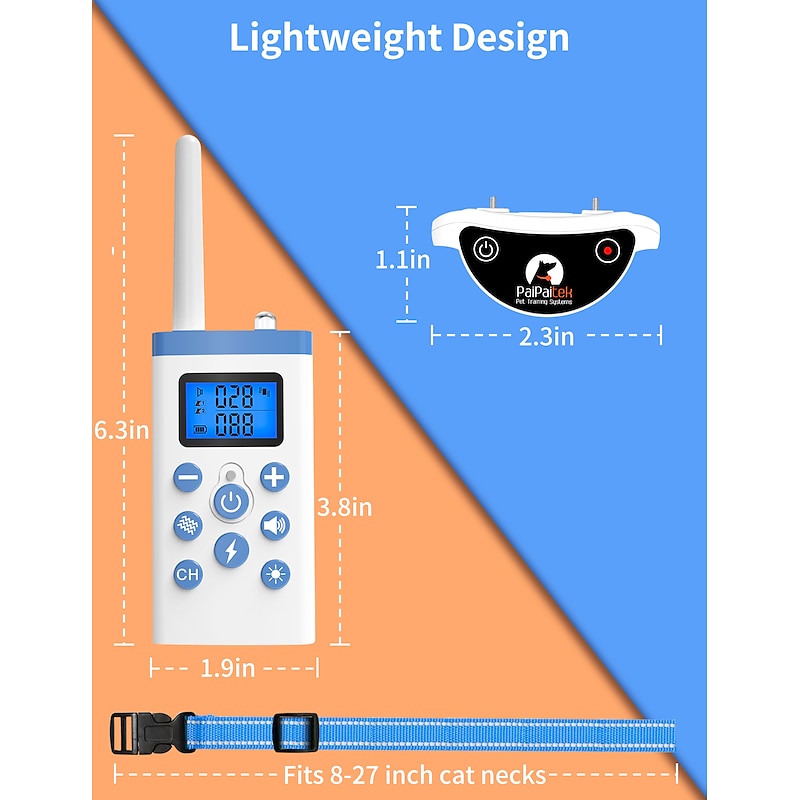 Cat Training Collar Remote Control & Rechargeable