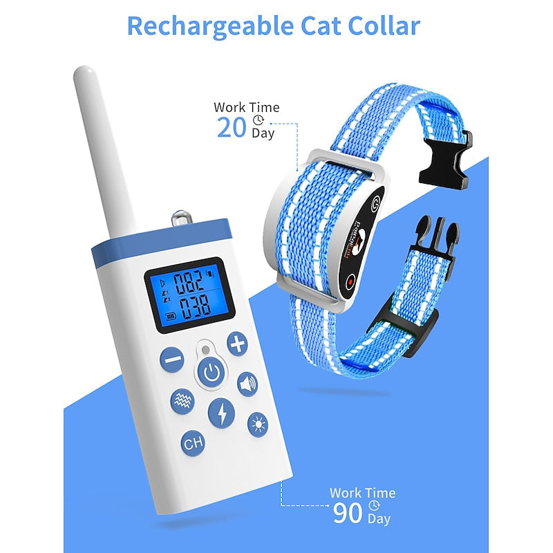 Cat Training Collar Remote Control & Rechargeable
