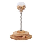Cat Treat Dispenser Solid Wood Adjustable Portion Control
