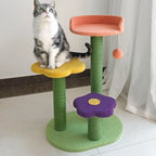 Cat Tree Flower-Shaped Multi-Level Sisal Scratching Posts