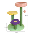 Cat Tree Flower-Shaped Multi-Level Sisal Scratching Posts