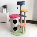 Cat Tree Flower-Shaped Multi-Level Sisal Scratching Posts