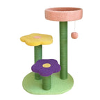 Cat Tree Flower-Shaped Multi-Level Sisal Scratching Posts