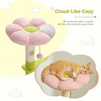 Cat Tree Multi-Level Flower Design Sisal Scratching Posts