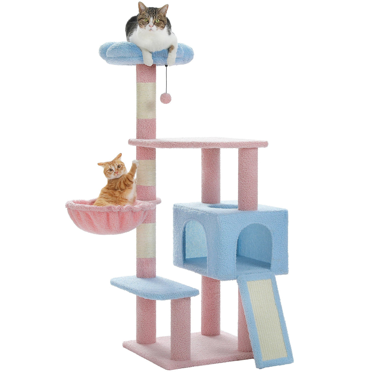 Cat Tree Multi-Level Flower Design Sisal Scratching Posts