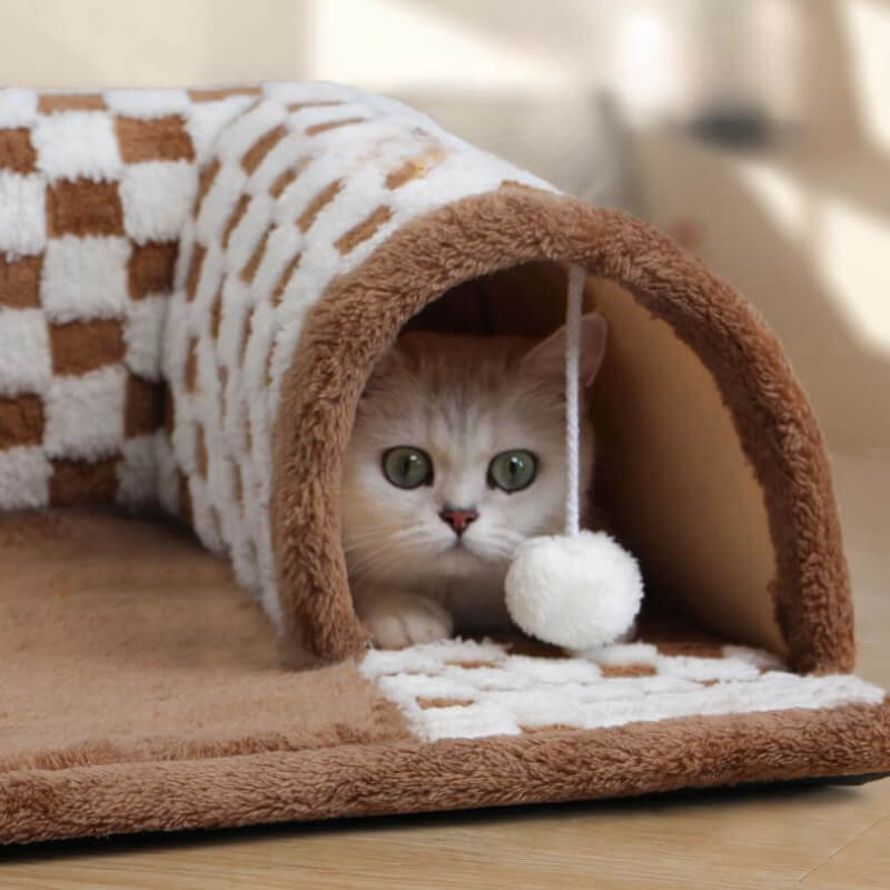 Cat Tunnel Bed 2-in-1 Plush Removable & Machine-Washable Cover