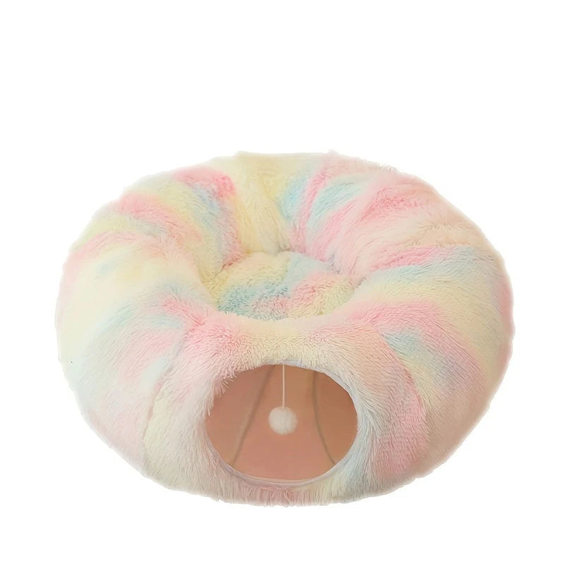 Cat Tunnel Bed Plush & Foldable 25.6 Inch