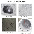 Cat Tunnel Bed Plush & Foldable 25.6 Inch