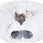 Cat Tunnel Bed Plush & Foldable 25.6 Inch