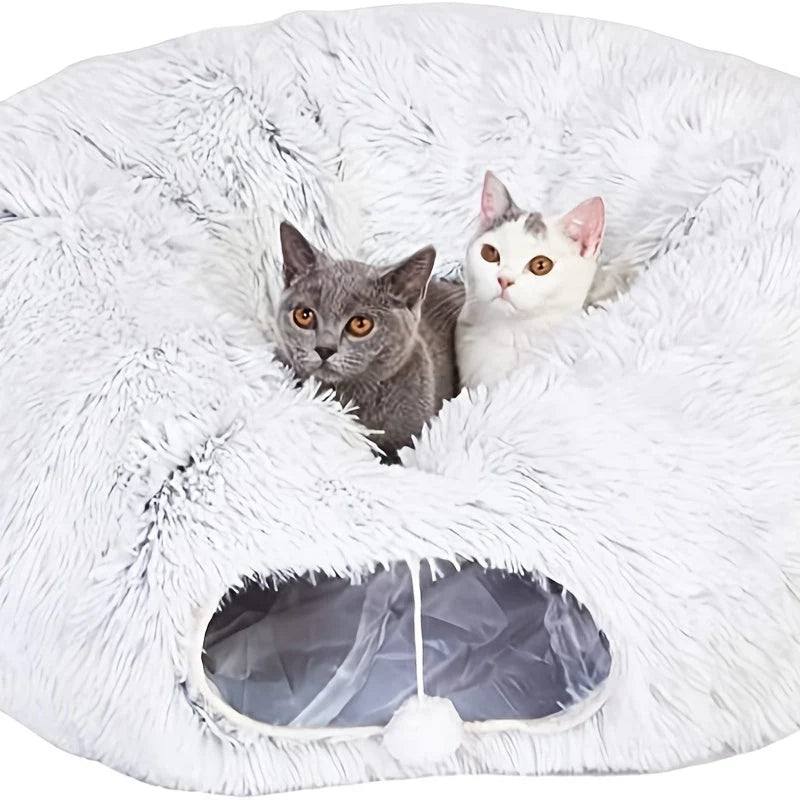 Cat Tunnel Bed Plush & Foldable 25.6 Inch