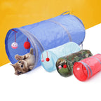 Cat Tunnel Collapsible Polyester With Hanging Ball