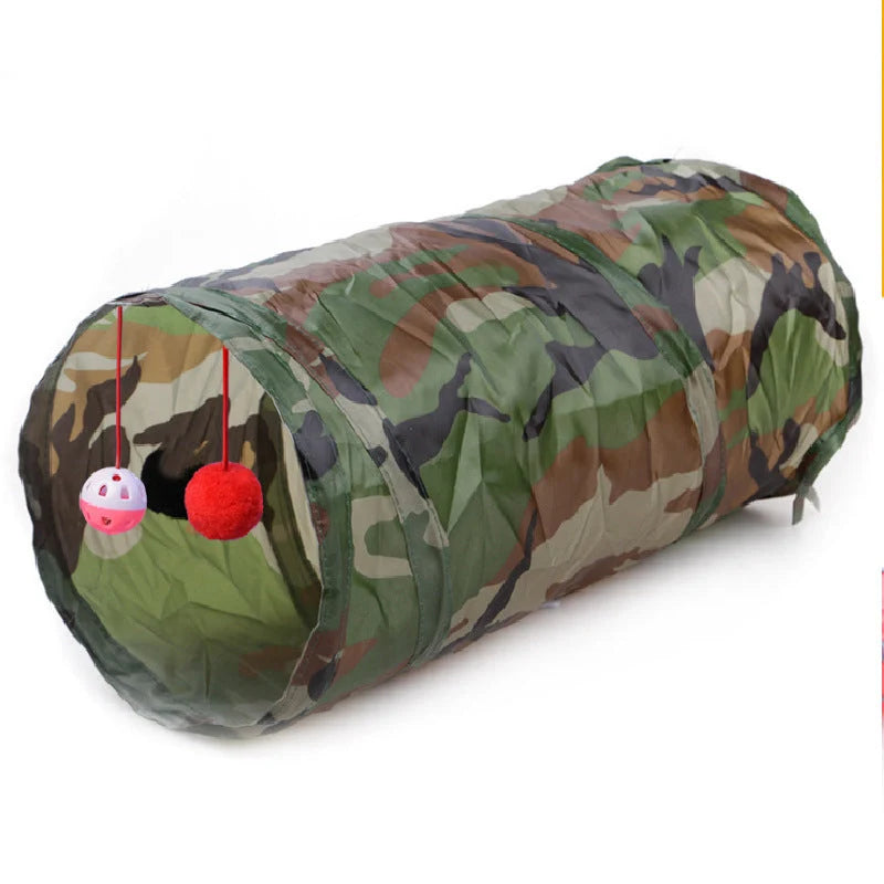 Cat Tunnel Collapsible Polyester With Hanging Ball