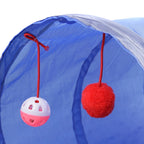 Cat Tunnel Collapsible Polyester With Hanging Ball