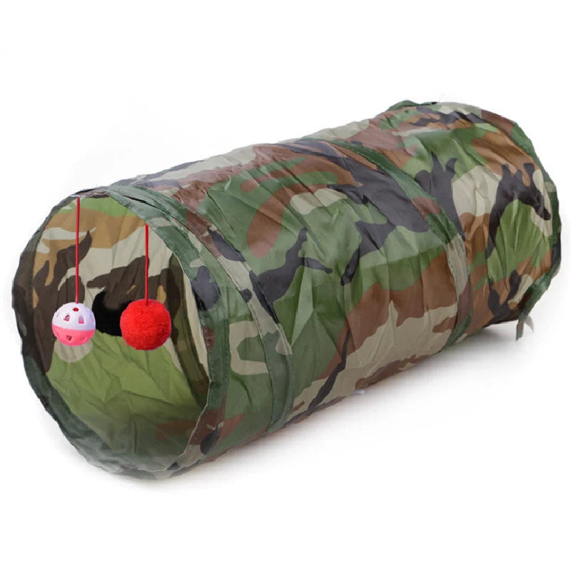 Cat Tunnel Collapsible Polyester With Hanging Ball