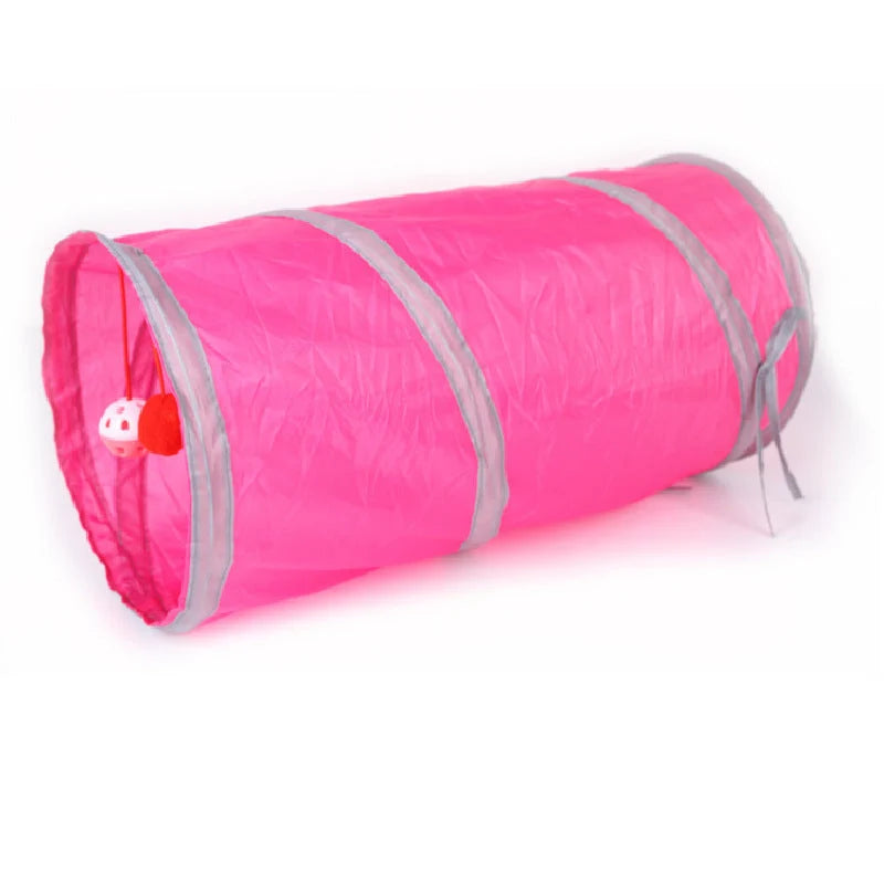 Cat Tunnel Collapsible Polyester With Hanging Ball