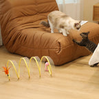 Cat Tunnel Collapsible Steel Wire Built-In Toys
