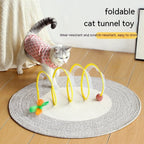 Cat Tunnel Collapsible Steel Wire Built-In Toys
