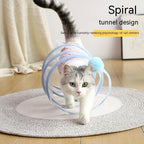 Cat Tunnel Collapsible Steel Wire Built-In Toys