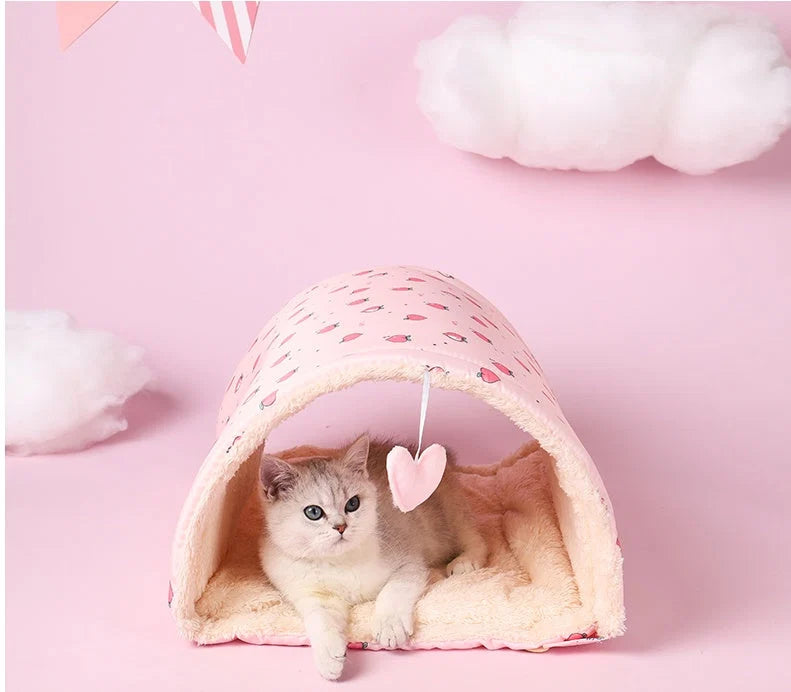 Cat Tunnel Foldable Litter-Catching With Nest