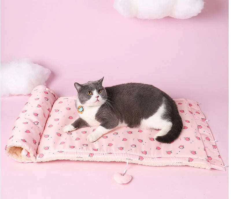 Cat Tunnel Foldable Litter-Catching With Nest