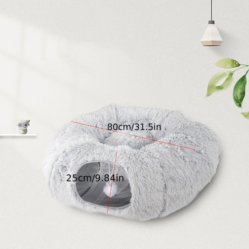 Cat Tunnel Plush Enclosed Foldable 65cm Diameter